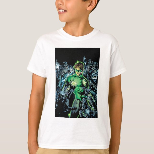 Camiseta Linterna verde rodeada - Color (Anverso)