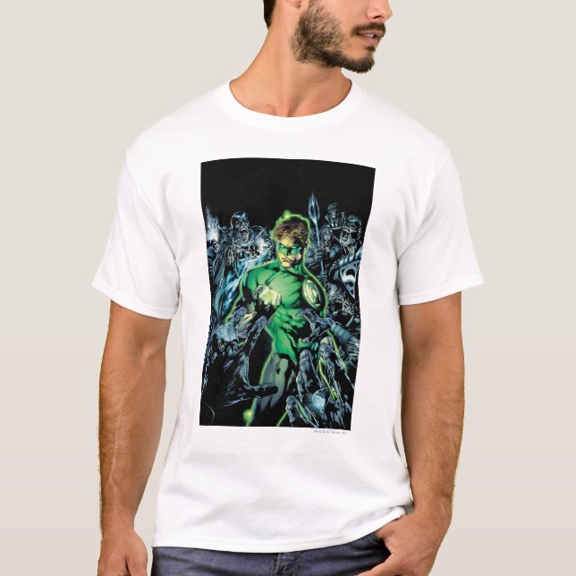 Camiseta Linterna verde rodeada - Color (Anverso)