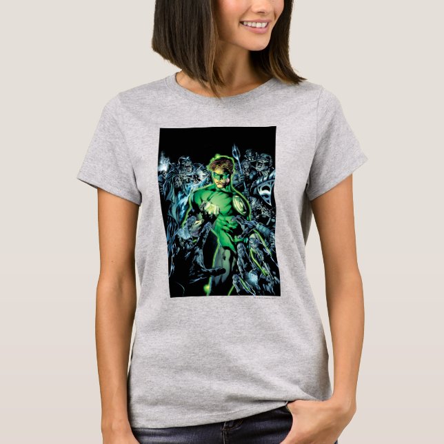 Camiseta Linterna verde rodeada - Color (Anverso)