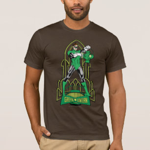 Camiseta Linterna verde sobre fondo decorativo