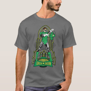 Camiseta Linterna verde sobre fondo decorativo