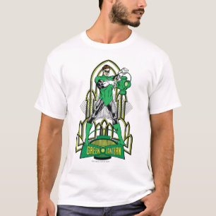 Camiseta Linterna verde sobre fondo decorativo