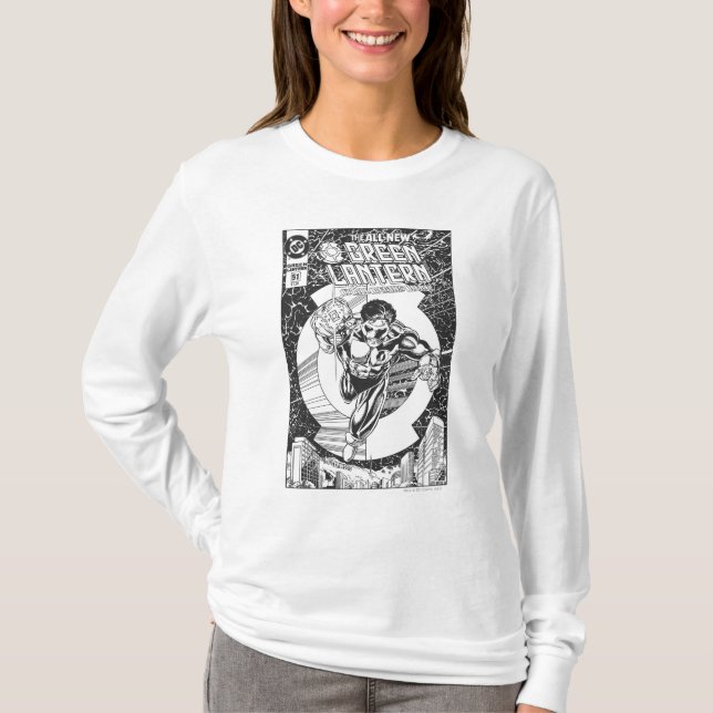 Camiseta Linterna verde - Todo empieza aquí, negro y blanco (Anverso)