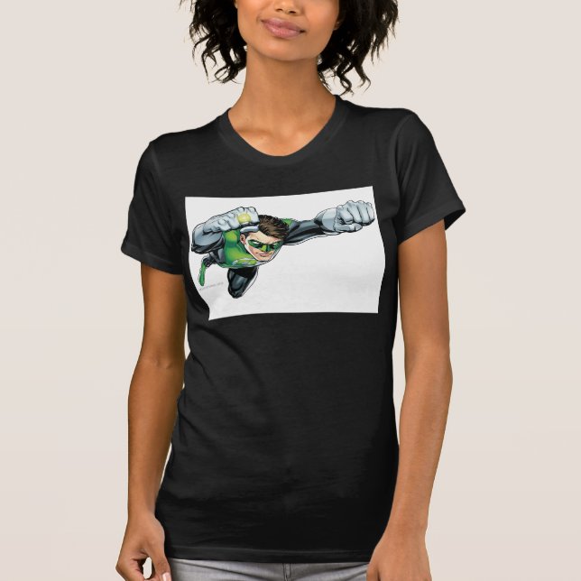 Camiseta Linterna verde - totalmente representada, volando  (Anverso)
