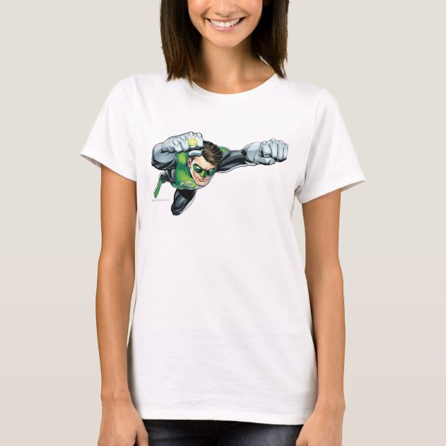 Camiseta Linterna verde - totalmente representada, volando  (Anverso)