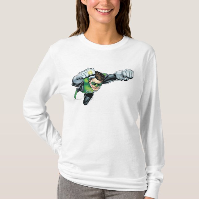 Camiseta Linterna verde - totalmente representada, volando  (Anverso)