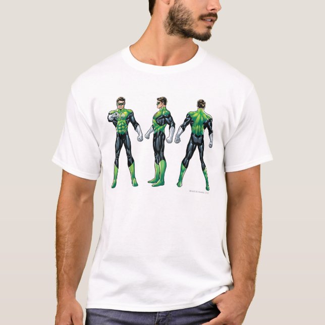 Camiseta Linterna verde tres vistas (Anverso)