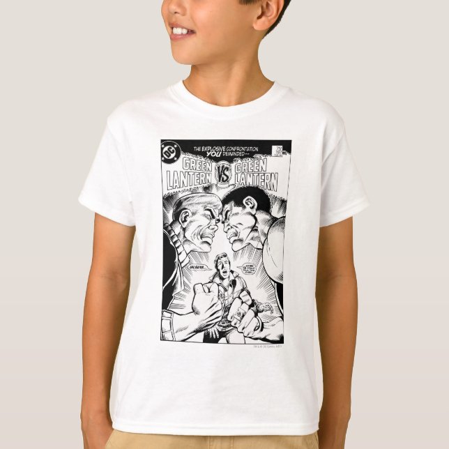 Camiseta Linterna verde vs linterna verde, negro y blanco (Anverso)