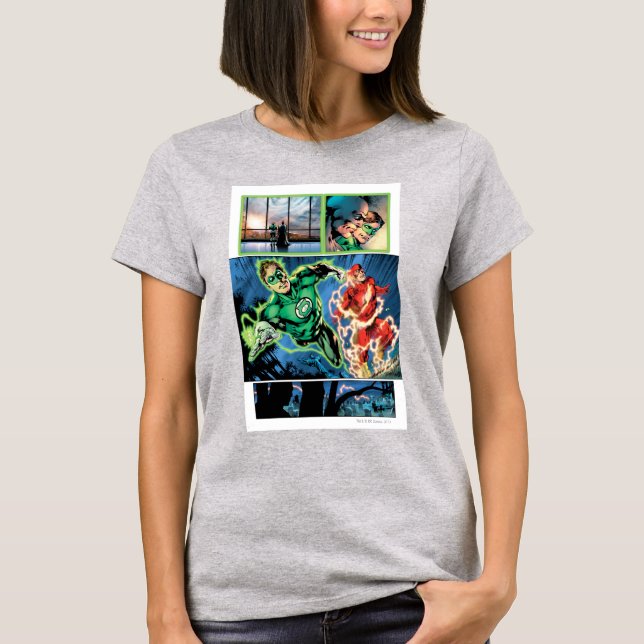 Camiseta Linterna verde y el panel relámpago (Anverso)