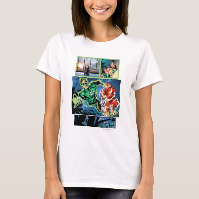 Camiseta Linterna verde y el panel relámpago (Anverso)