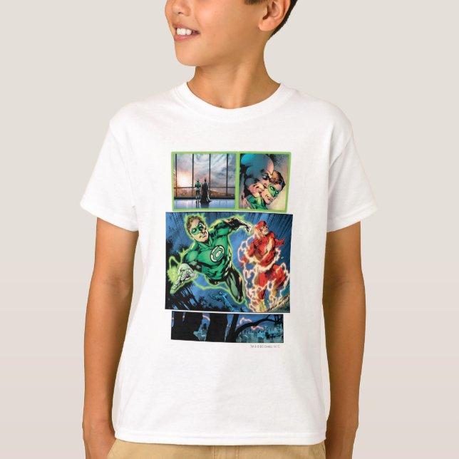 Camiseta Linterna verde y el panel relámpago (Anverso)