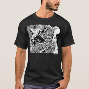 Camiseta Linterna verde y luna - negro y blanco