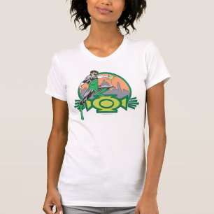 Camiseta Linterna verde y paisaje urbano