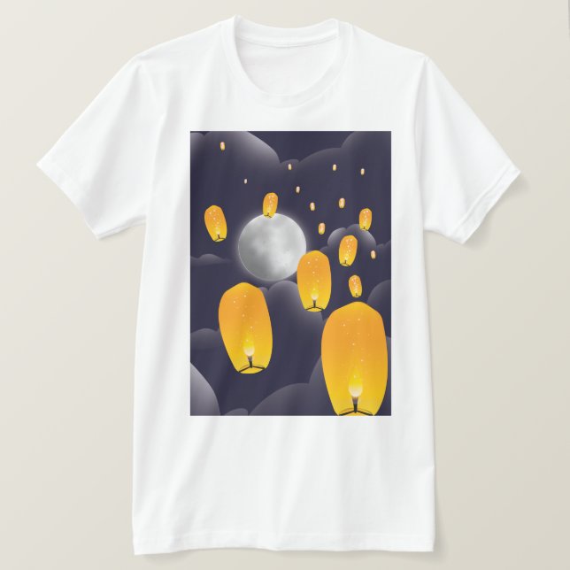 Camiseta Linternas Celestes Chinas (Anverso del diseño)