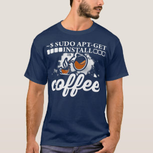 Camiseta Linu Sudo AptGet Instalar código de nerd de café