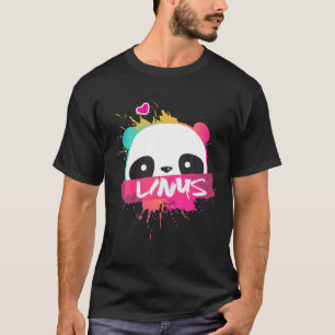 Camiseta LINUS - Nombre de niño con Panda Adorable