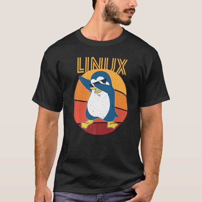 Camiseta Linux Admin Cool Penguin Nerd Informatics Premium (Anverso)