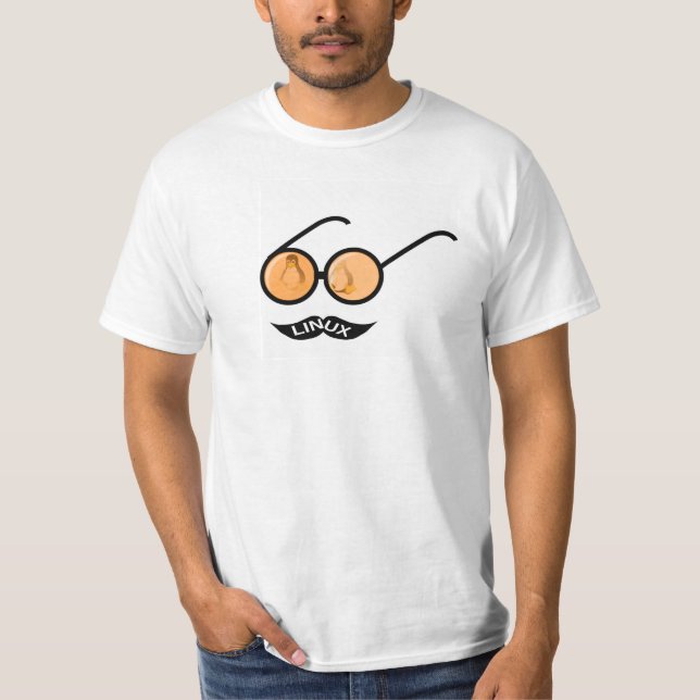 Camiseta Linux Geek Mustache (Anverso)