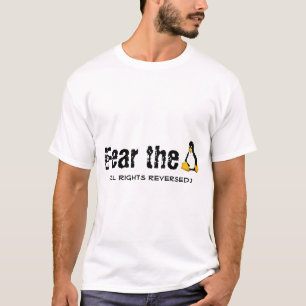 Camiseta Linux/miedo de Tux 'el Penguin
