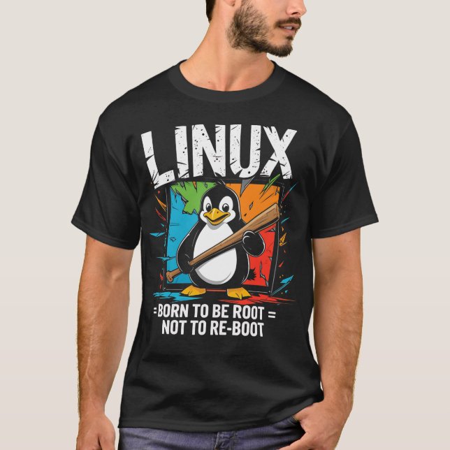 Camiseta Linux - Nacido Para Ser Raíz (Anverso)