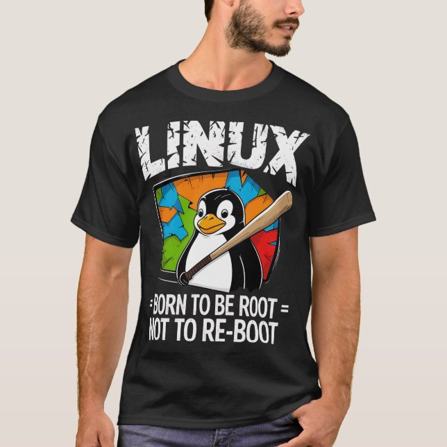 Camiseta Linux - Nacido Para Ser Root (Anverso)