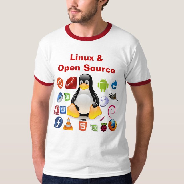 Camiseta Linux y código abierto (Anverso)