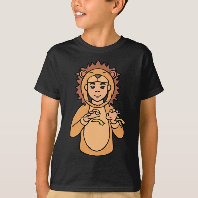 Camiseta Lion ASL Gesto Mano Sordera Dolor de oído sordo Co (Anverso)