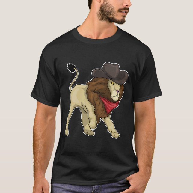 Camiseta Lion Cowboy Cowboy gorra (Anverso)