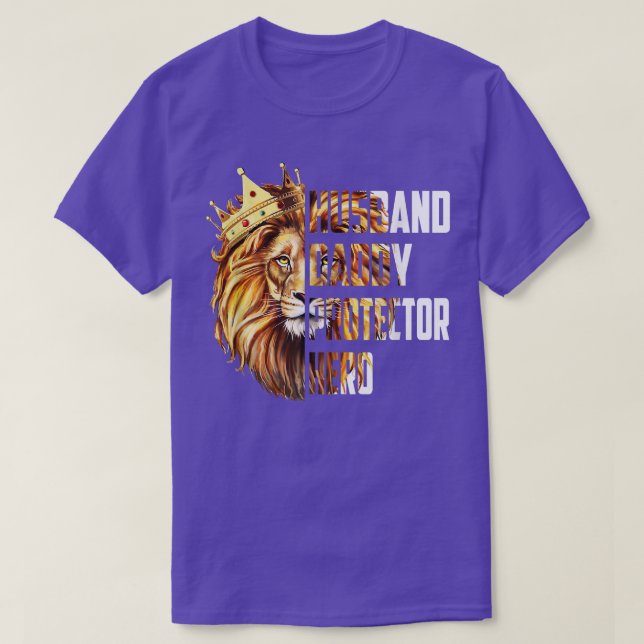 Camiseta Lion Dad Daddy Husband Protector Hero Father's Day (Diseño del anverso)