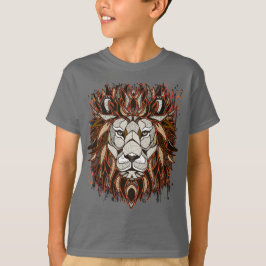 Camiseta Lión de polígono | Dibujo colorido | Lion T-Shirt