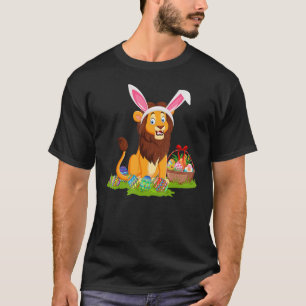 Camiseta Lion Easter Egg Hunting Bunny Lion Easter Sunday