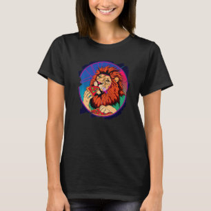 Camiseta Lion Eating Pizza Lion Guay Pizza