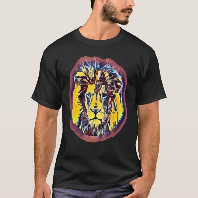 Camiseta Lion Face Pop Art (Anverso)