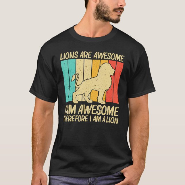 Camiseta Lion For Men Women African Safari Zoo Animal Retro (Anverso)