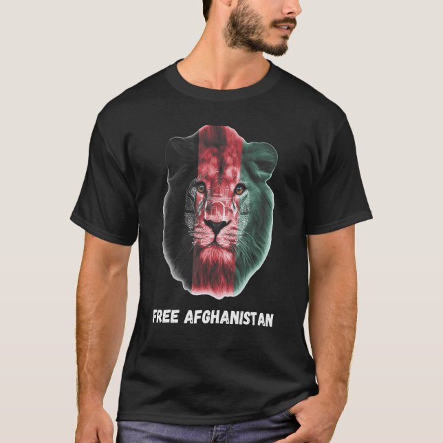 Camiseta Lion Free Afghanistan Afghanistan Flag (Anverso)