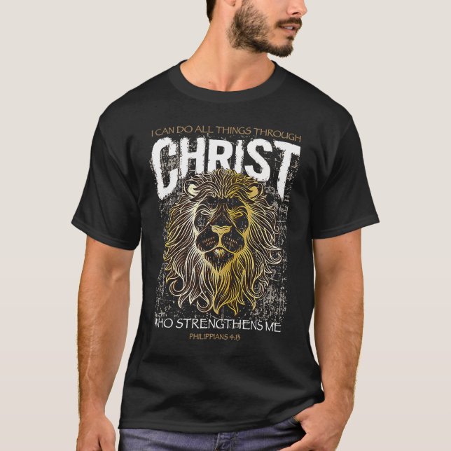 Camiseta Lion I Can Do All Things Philippians Uplifting Bib (Anverso)