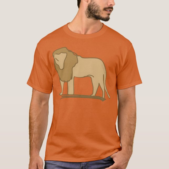 Camiseta Lion icon animal predator brown family (Anverso)