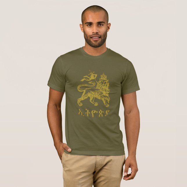 Camiseta Lion Judah Haile Selassie I Jah Rastafari HIM (Anverso completo)