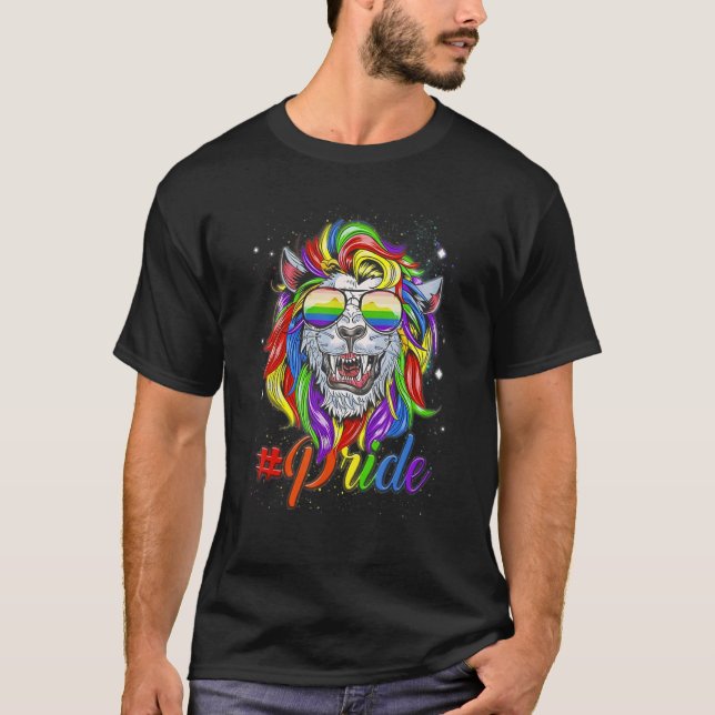 Camiseta Lion Lgbt Pride Colorful (Anverso)