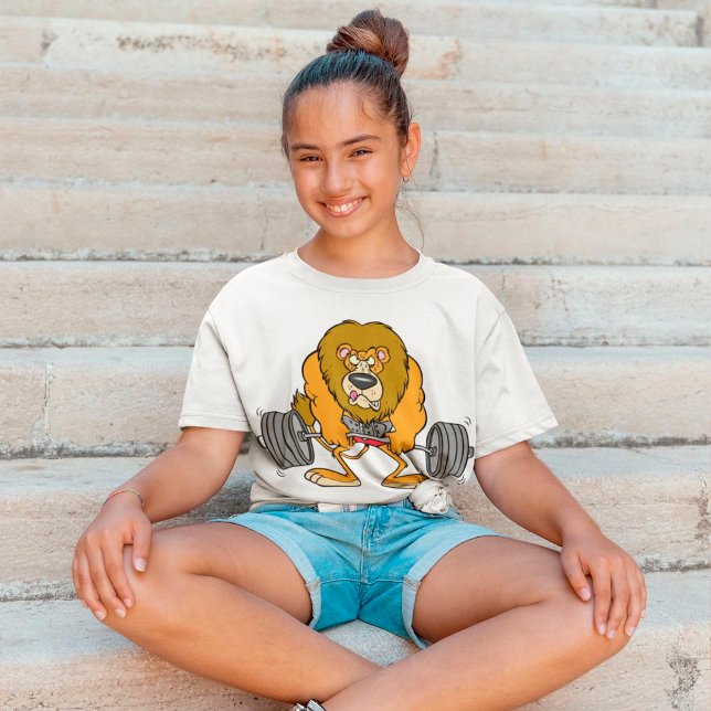 Camiseta Lion Lifing Weights Girls T-Shirt (Subido por el creador)