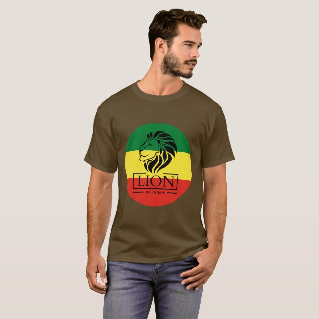 Camiseta Lion of Judah - Rasta reggae Flag Shirt - (Anverso completo)