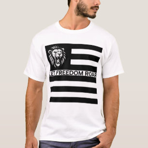 CAMISETA LION PATRIOTA DE LIBERTAD NEGRA Y BLANCA