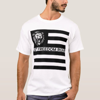 CAMISETA LION PATRIOTA DE LIBERTAD NEGRA Y BLANCA