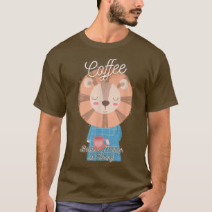 Camiseta Lion Sarcasm Meme Funny Coffee Because Murder Is W