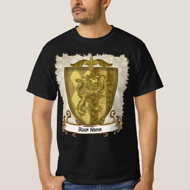 Camiseta Lion Shield Family Crest Surname (Anverso)
