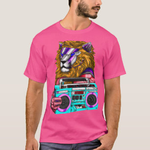 Camiseta Lion Stereo Techno Cool Lion Dj Music Retro 1646