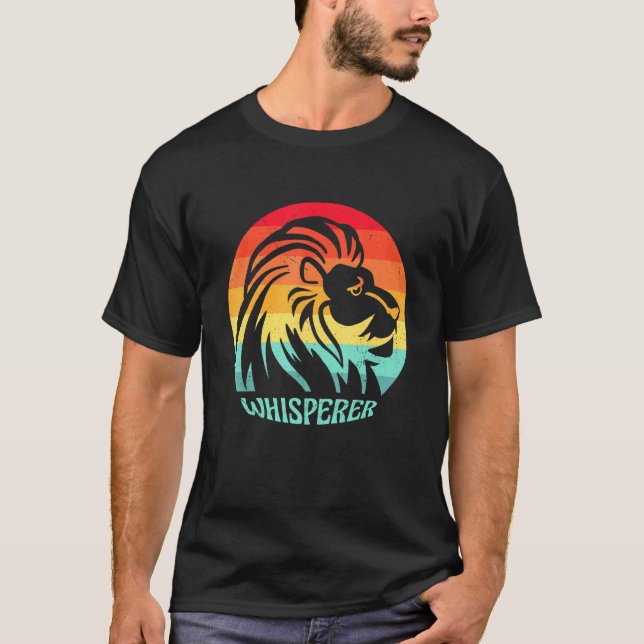 Camiseta Lion Whisperer Retro Vintage Sunset Lion Cita (Anverso)