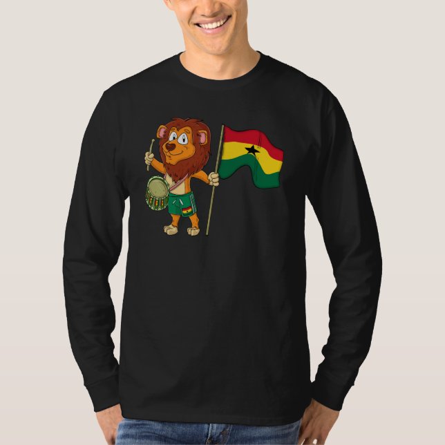 Camiseta Lion with the Ghana flag (Anverso)