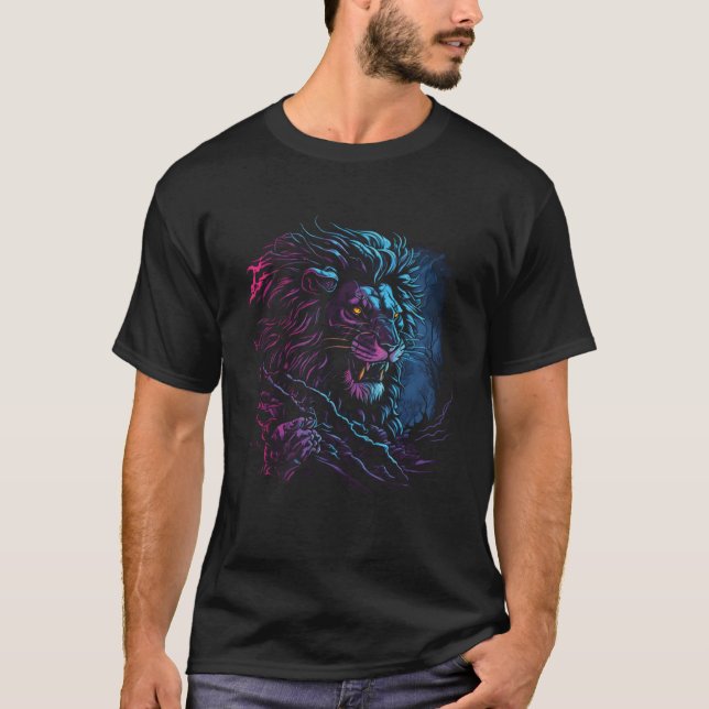Camiseta Lion  Zoo Keeper Big Cat Lion Safari Animal   4 (Anverso)