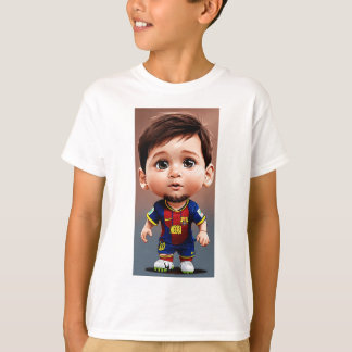 Camiseta Lionel Messi lindo bebé personalizado ojos realist